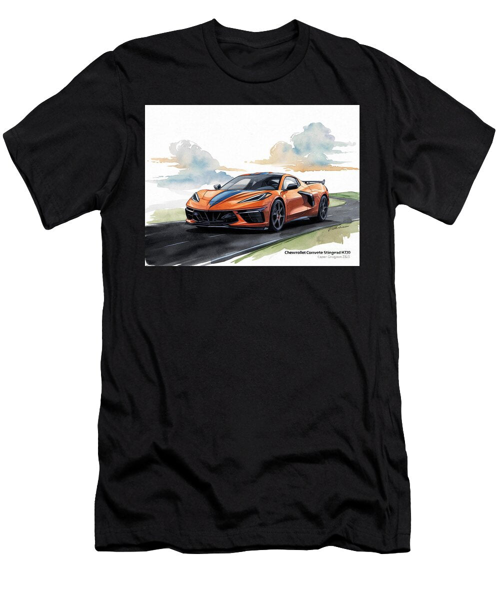 2023 Sports Chevrolet Watercolor Corvette H700 Cars Stingray Supercharged Donato Williamson T-Shirt
