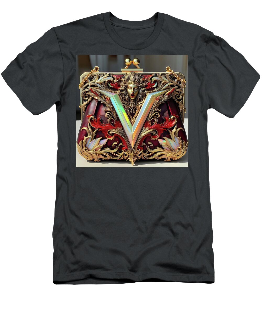 Baroque Chic Handcrafted Clutch with Vivacious V Design Caleb Ongoro T-Shirt