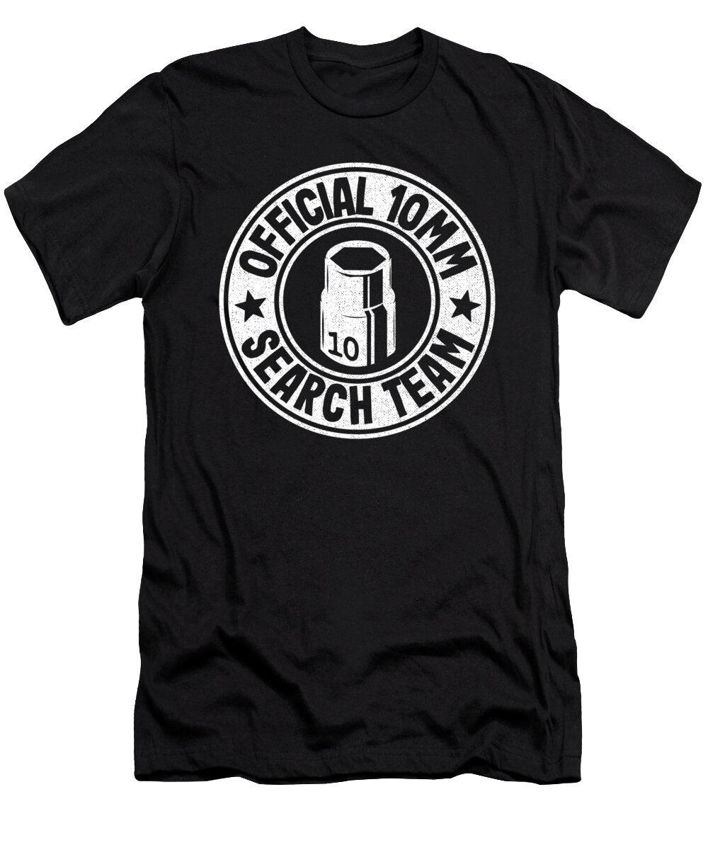 Official 10mm Search Team Funny Mechanic Lisa Stronzi T-Shirt