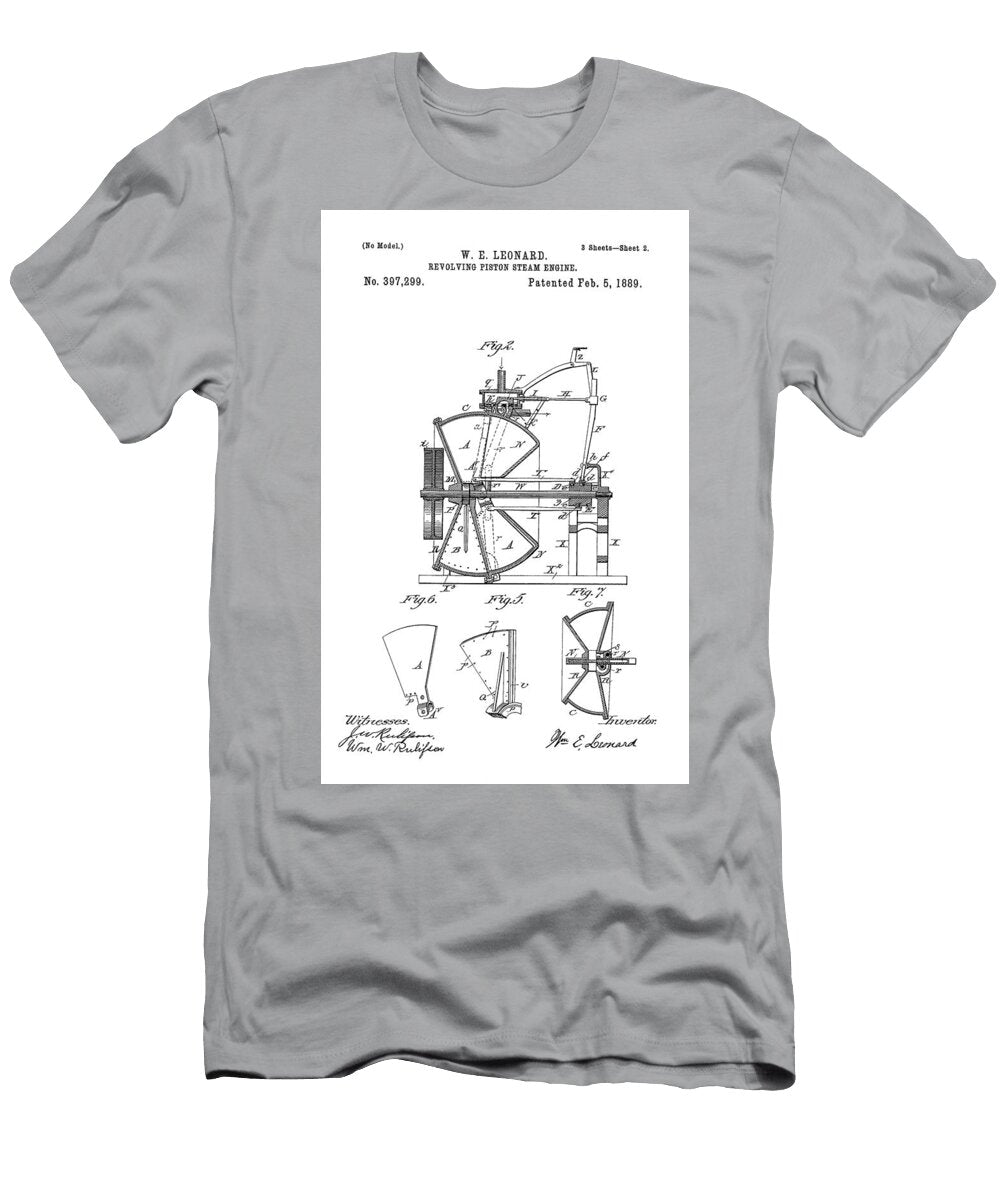 Revolving Steam Engine Patent Brooke Roby T-Shirt