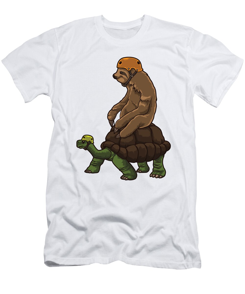 Sloth Rides a Turtle Speed Is Overrated Mister T-Shirt