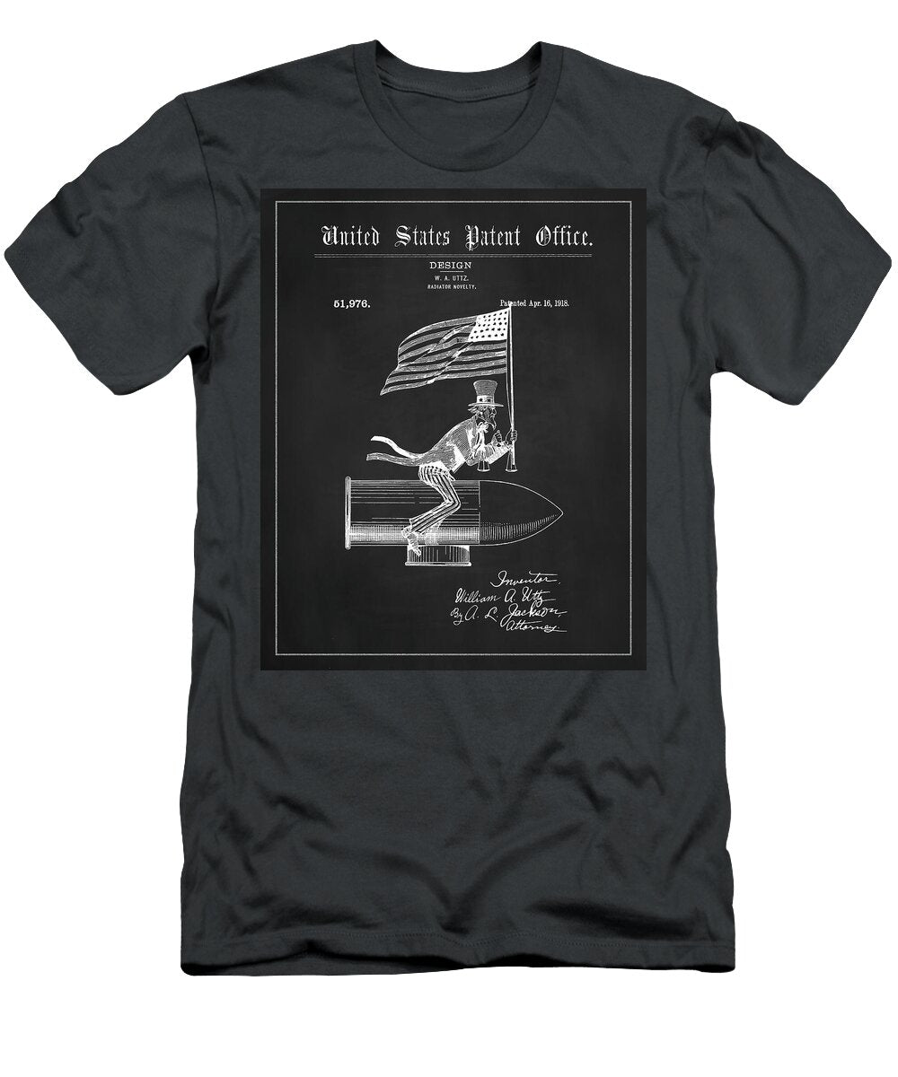 Uncle Sam Radiator Ornament Patent Drawing Dale Kincaid T-Shirt