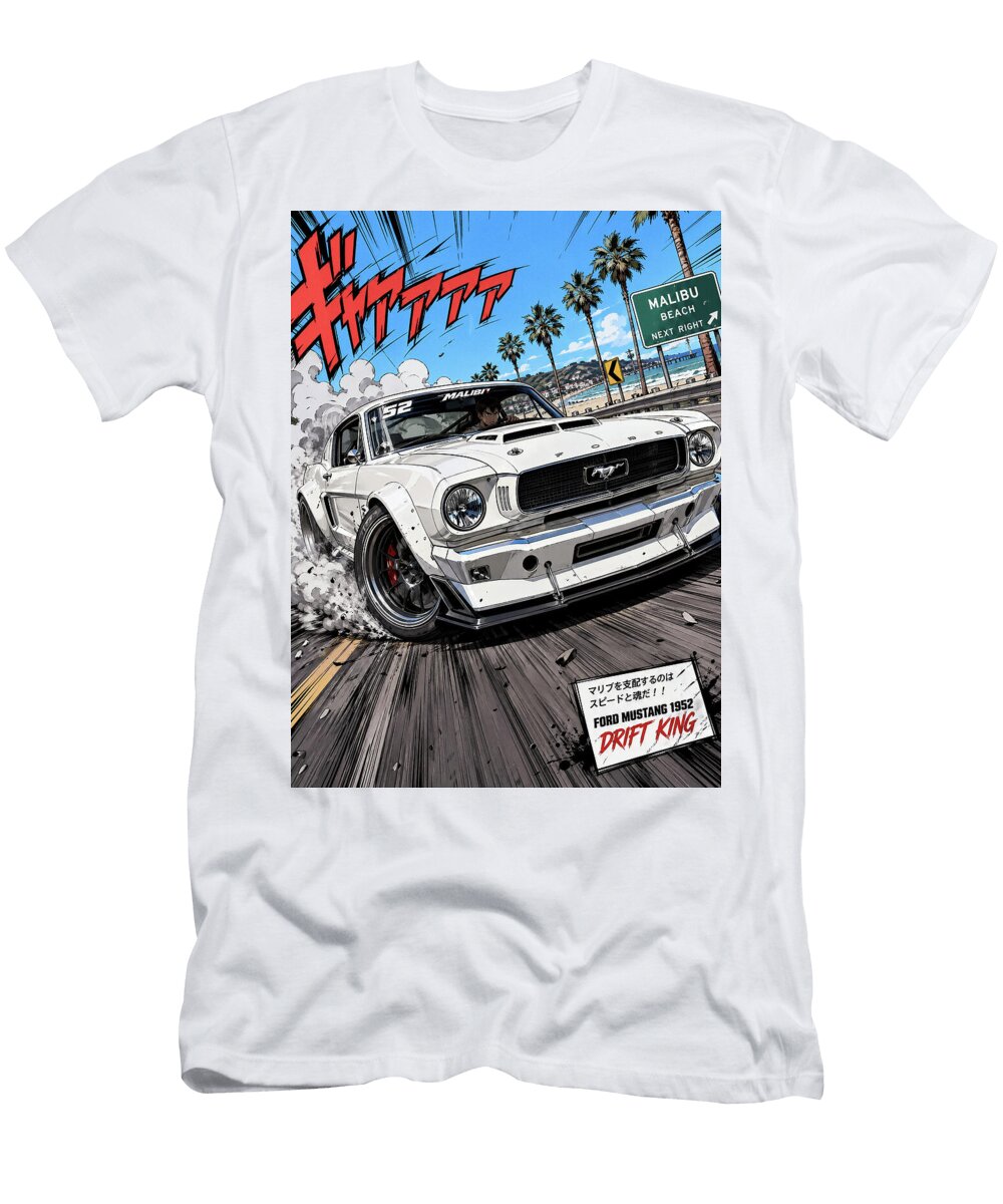 Vintage Ford Mustang Drift Car Poster Treasure Auto Retro Wall Art Sampadart Gallery T-Shirt